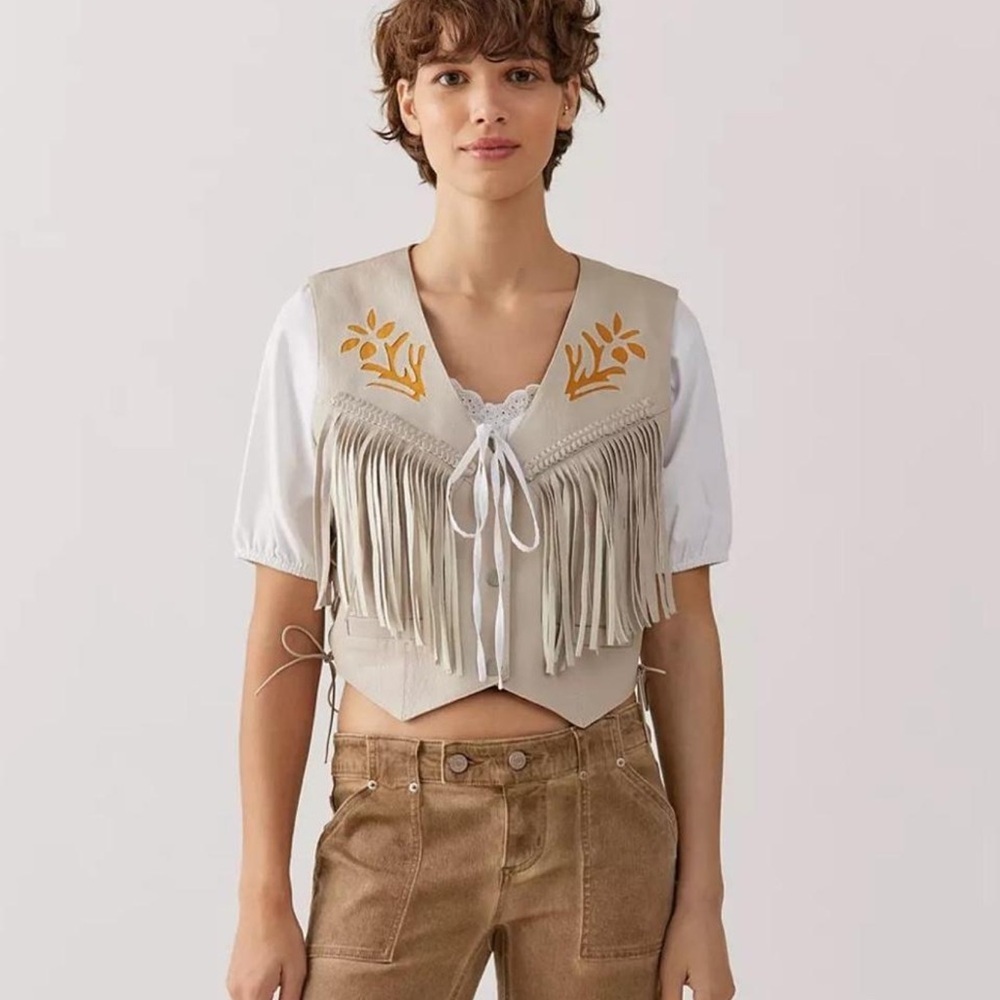 NWT Urban Outfitters Western Fringe Vest